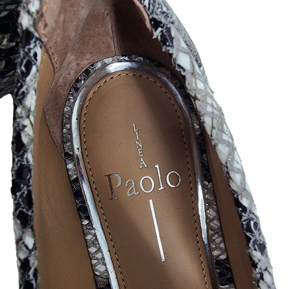 Linea Paolo Women's Iggy Snakeskin Leather Slip On Penny Loafers Size 8 - Picture 3 of 6